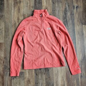 The North Face TKA 100 Fleece Quarter Zip Pullover Coral Gorpcore Women's Small
